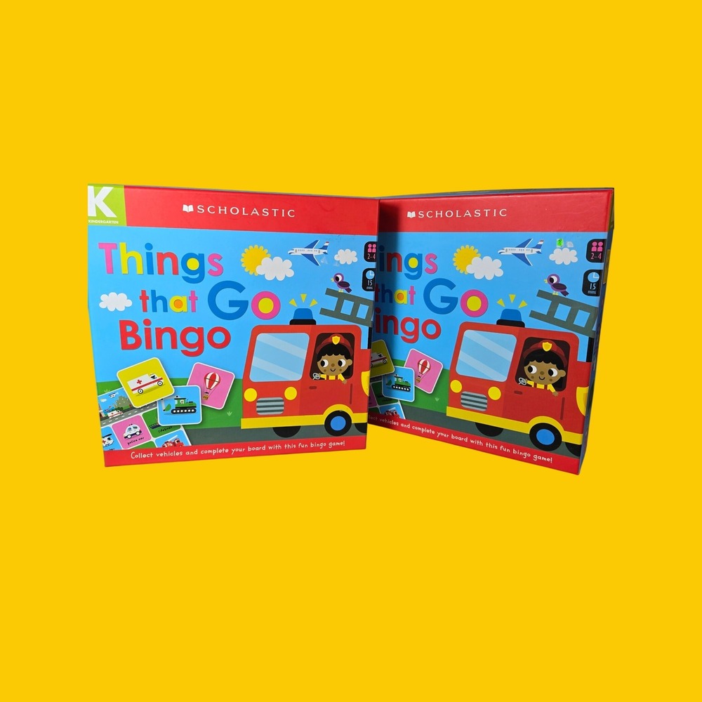 Scholastic Things That Go Bingo Game Bundle 2 Pack Kindergarten Educational Toy